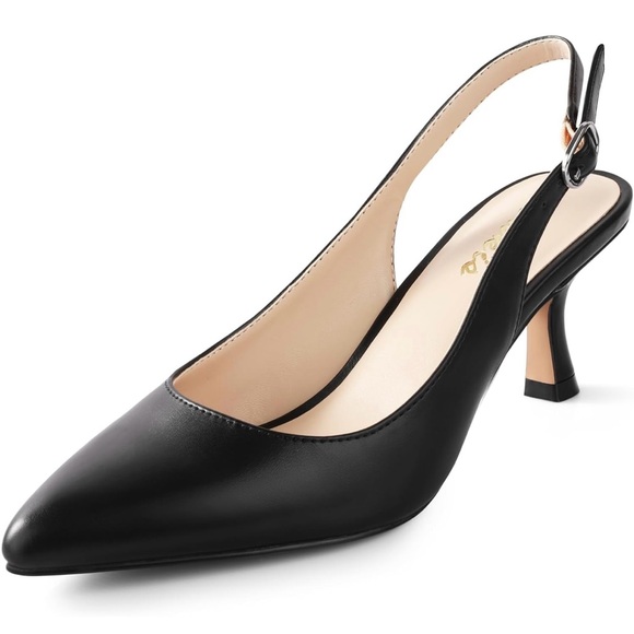 Elegant Black Kitten Heels - Picture 1 of 5